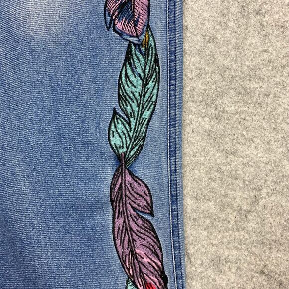back in the saddle  jeans women’s 16 33x30 Embroidered tribe‎ Feathers cowgirl - Picture 5 of 16